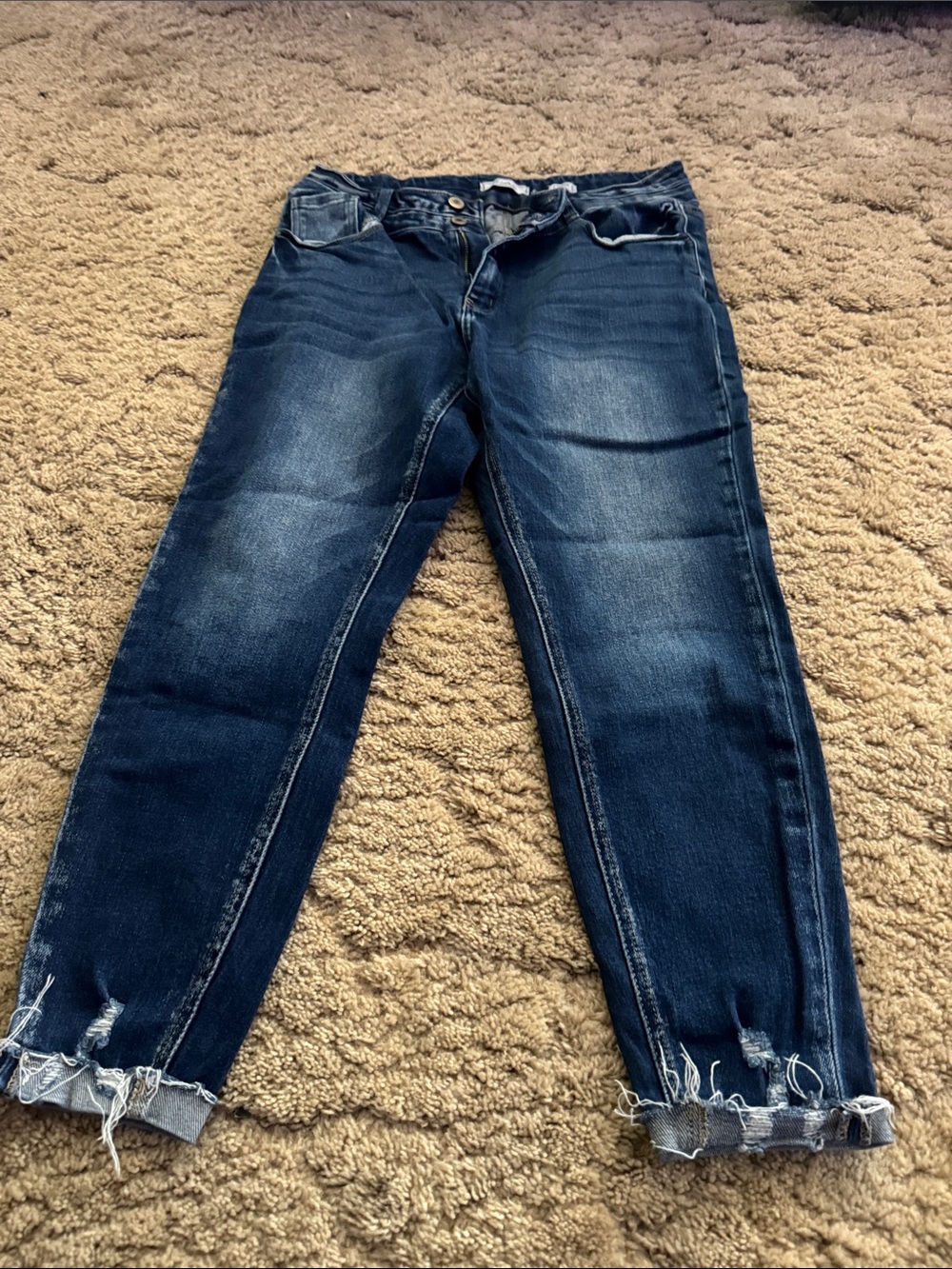 KanCan Dark Blue Distressed Boyfriend Jeans